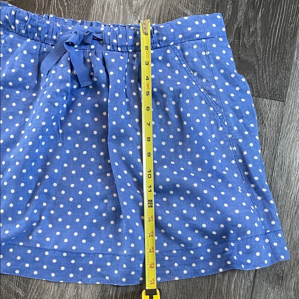 J. Crew Blue and White Polka Dot Linen Mini Skirt - Picture 4 of 4